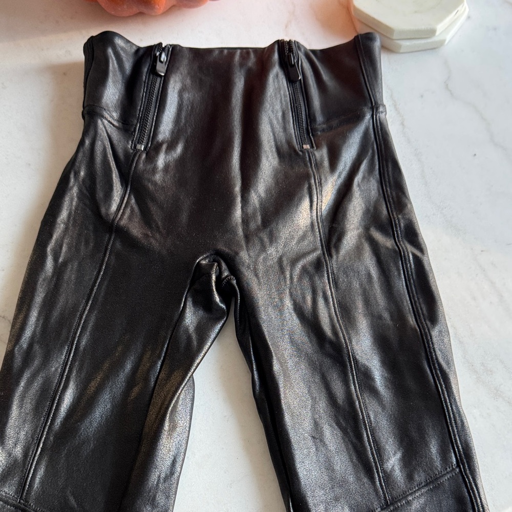 SPANX Black Faux Leather Leggings